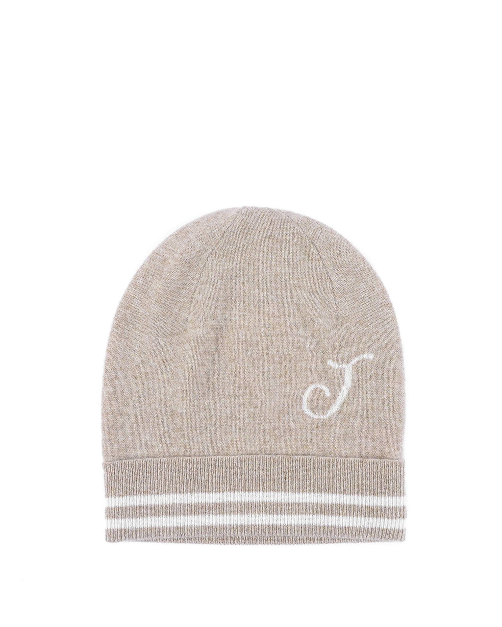 Crown of Edinburgh Monogrammed Beanie – Camel Cashmere J | VAT & Shipping included
