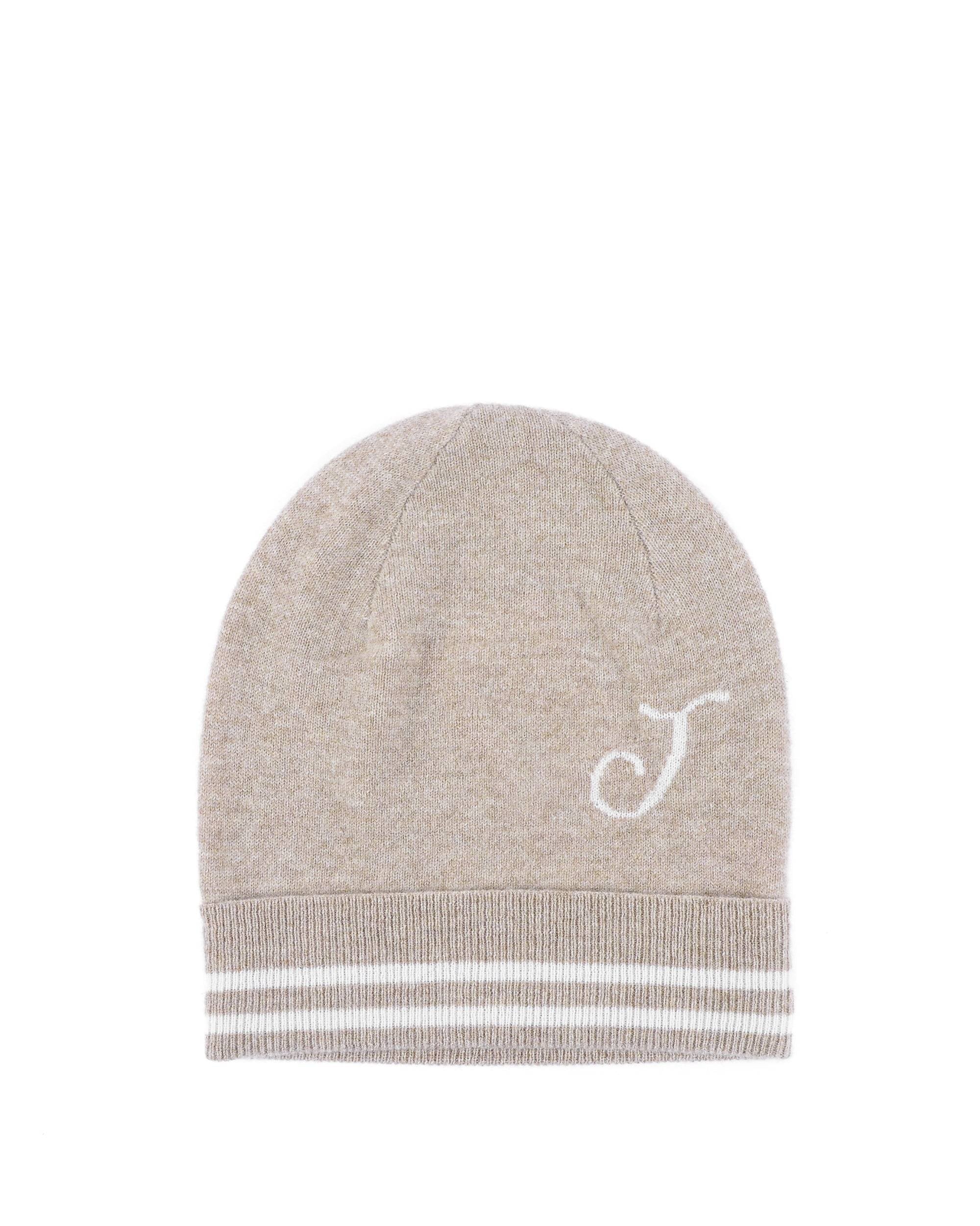 Crown of Edinburgh Monogrammed Beanie – Camel Cashmere J | VAT & Shipping included