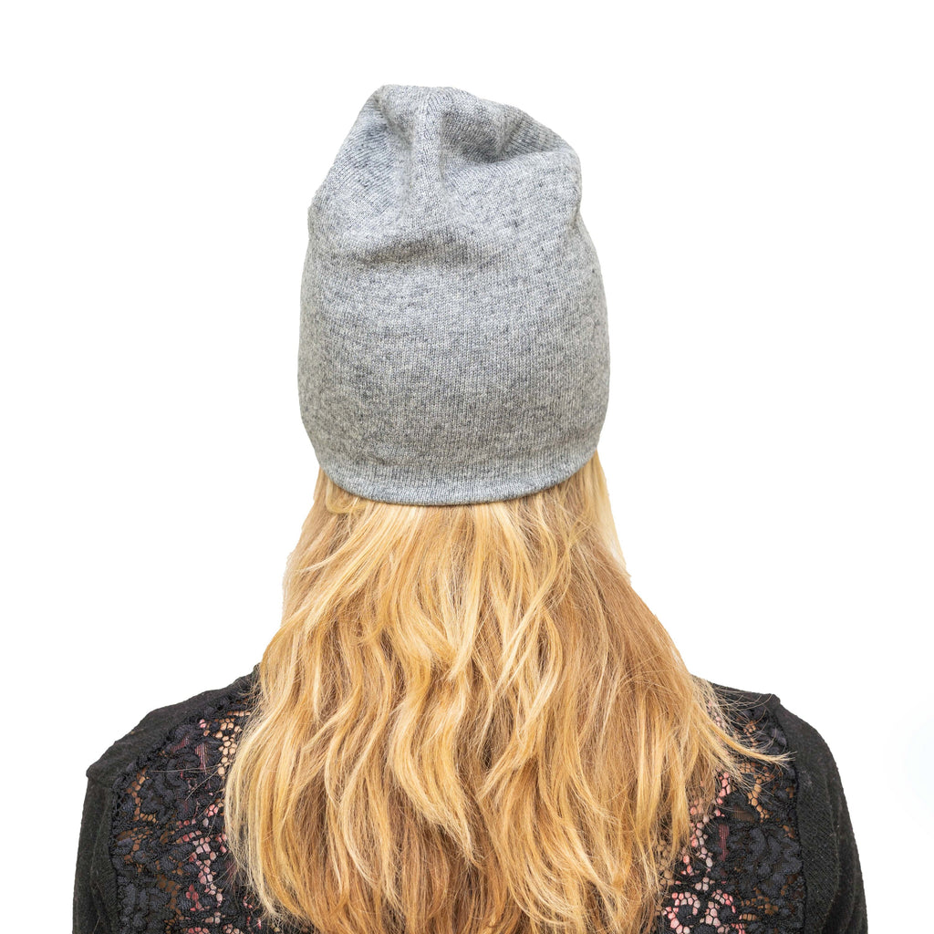 Kaschmirmütze Beanie Glatt Grau – Handmade in Nepal | Price Includes Shipping & VAT