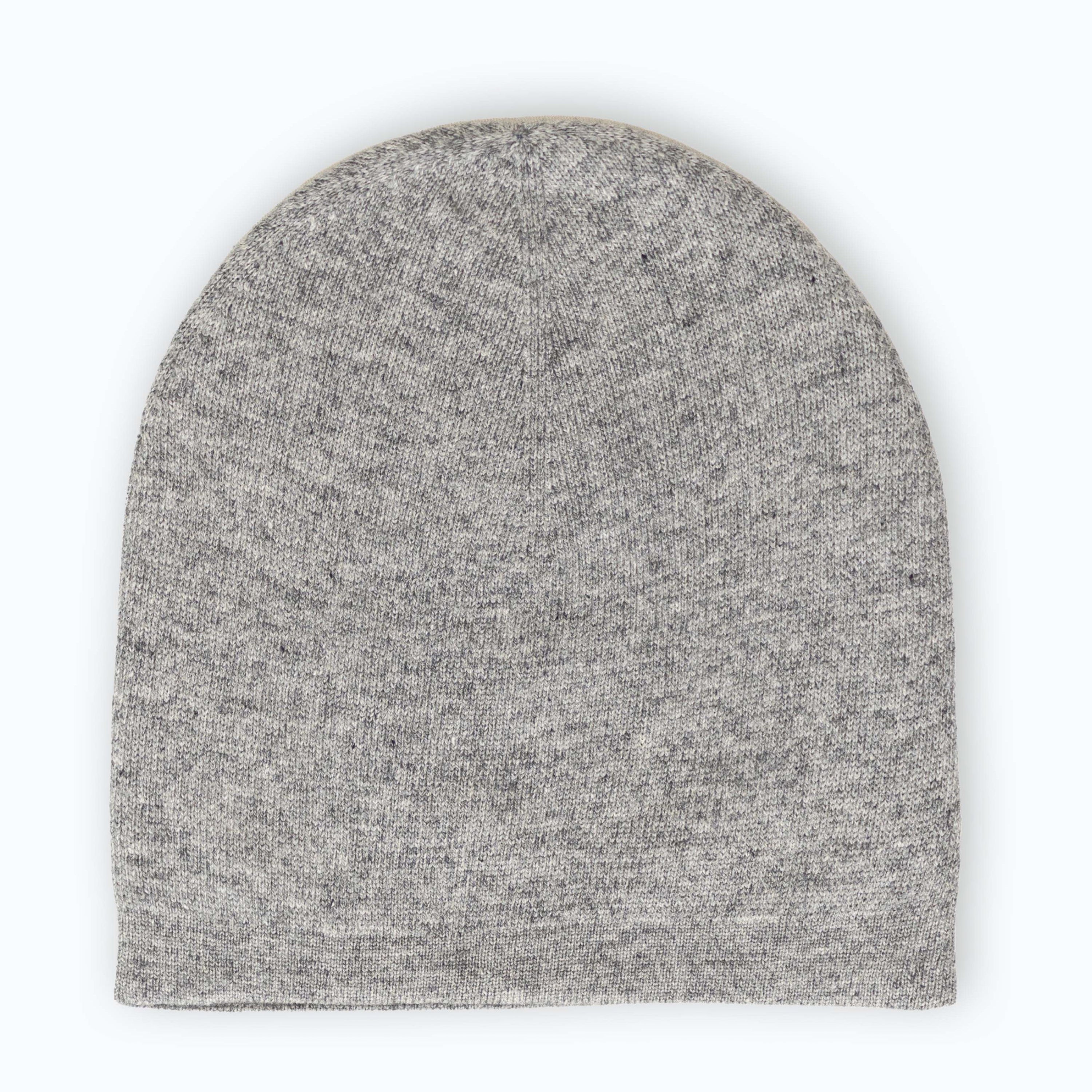 Kaschmirmütze Beanie Glatt Grau – Handmade in Nepal | Price Includes Shipping & VAT