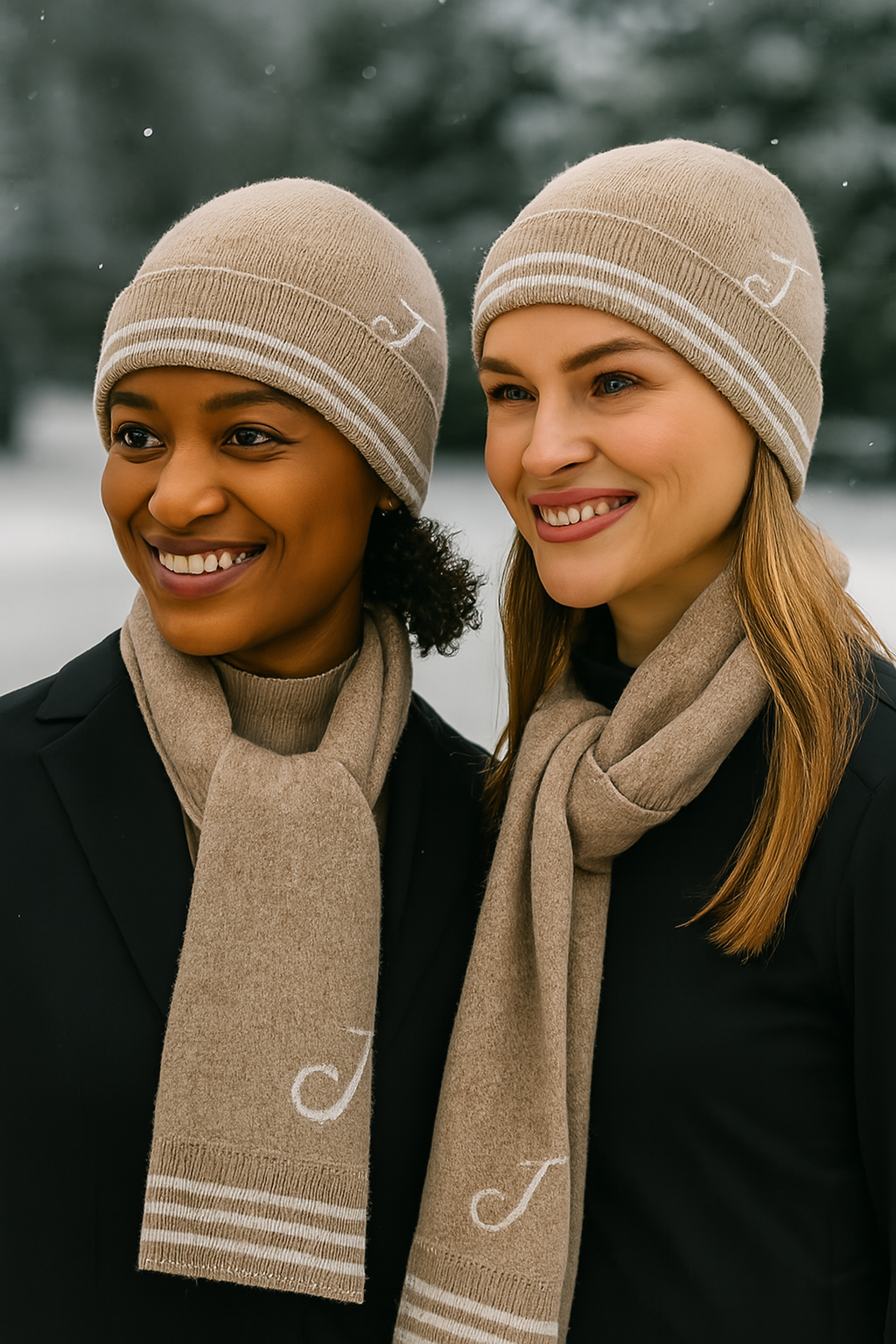 Crown of Edinburgh Monogrammed Beanie – Camel Cashmere J | VAT & Shipping included