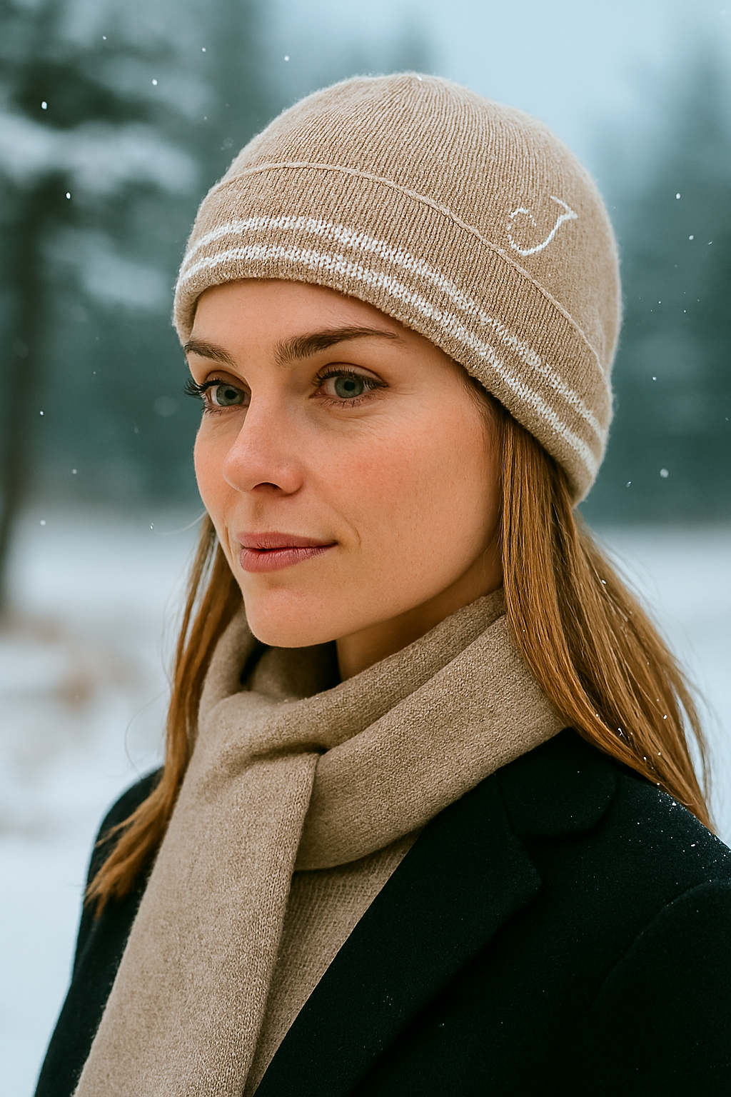 Crown of Edinburgh Monogrammed Beanie – Camel Cashmere J | VAT & Shipping included