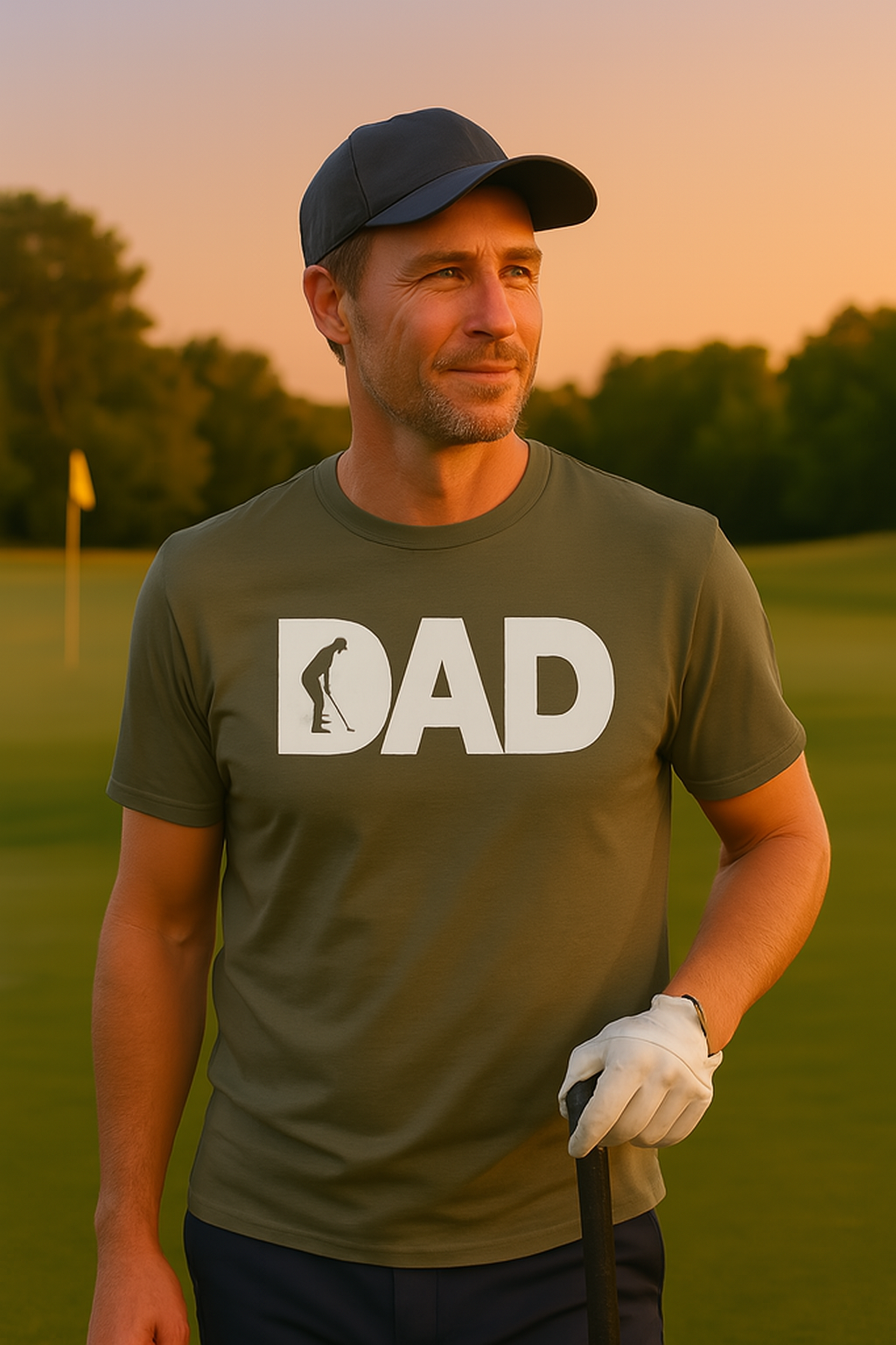Dad Golf 1 Dark-Grey Graphic T-shirt for Men – Funny Edition | Price Includes Shipping & VAT