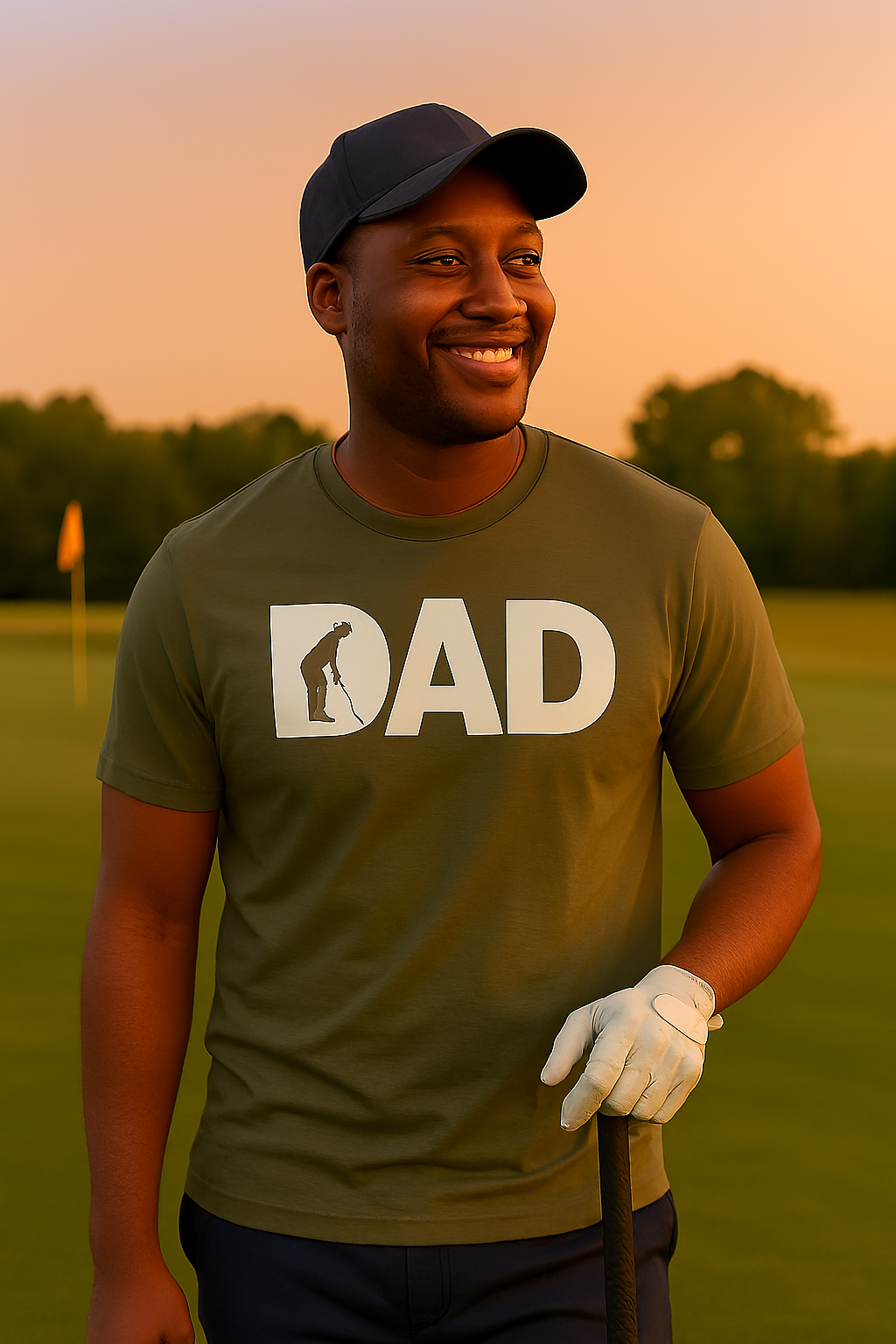 Dad Golf 1 Dark-Grey Graphic T-shirt for Men – Funny Edition | Price Includes Shipping & VAT