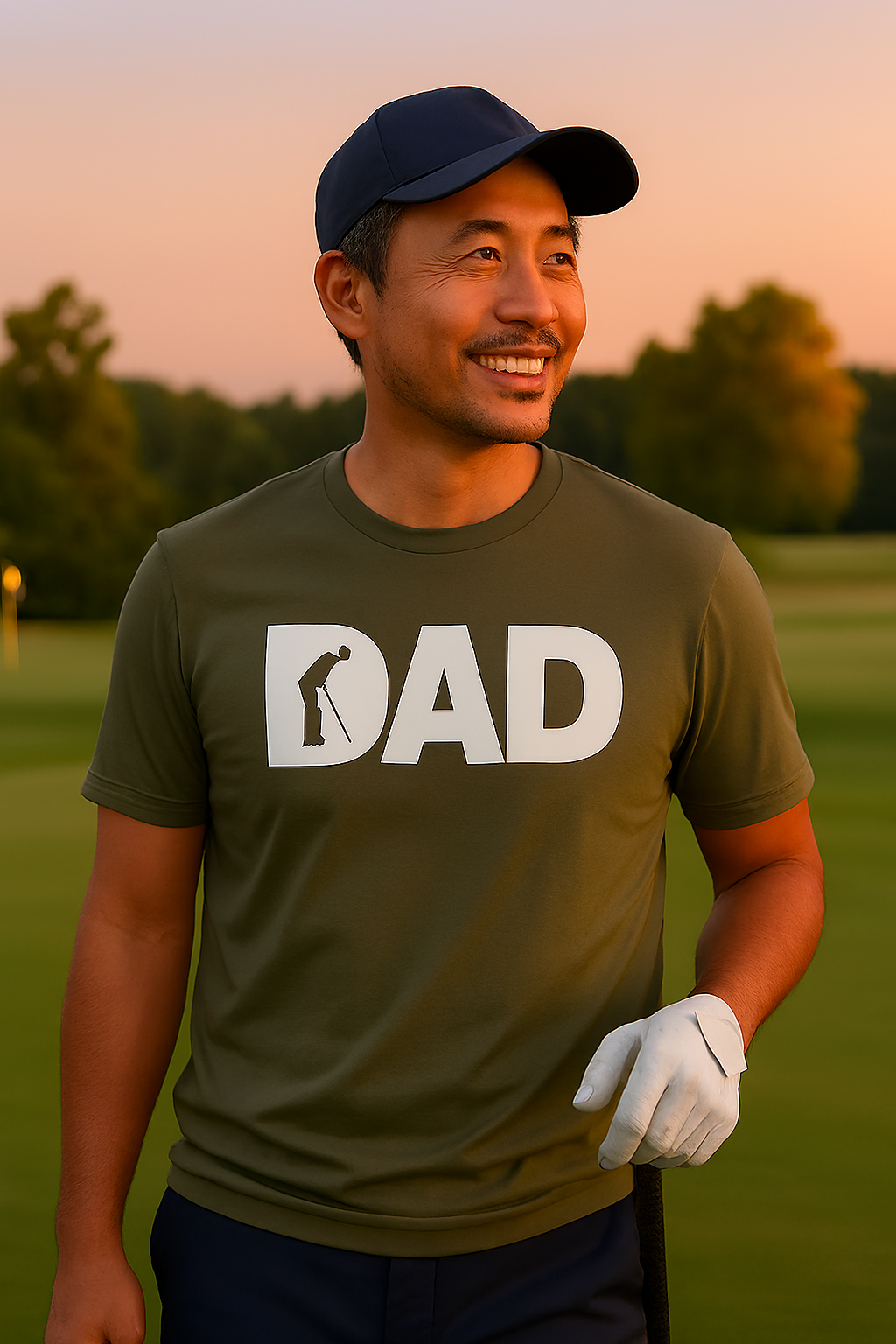 Dad Golf 1 Dark-Grey Graphic T-shirt for Men – Funny Edition | Price Includes Shipping & VAT