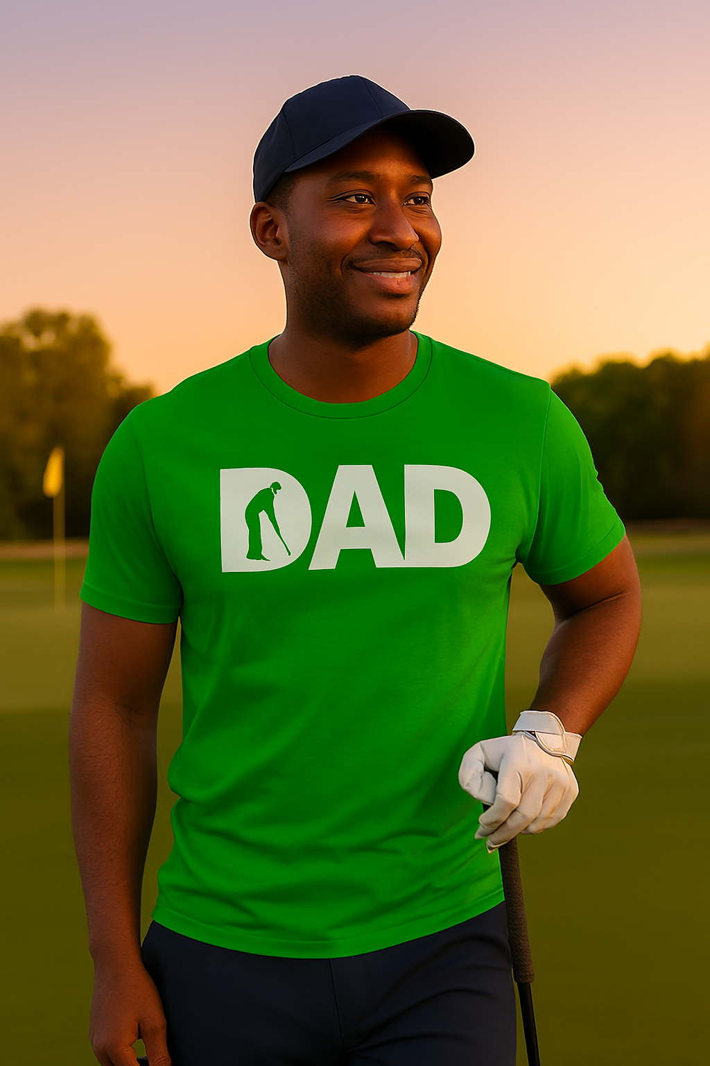 Dad Golf 1 Green Graphic T-shirt for Men – Funny Edition | Price Includes Shipping & VAT