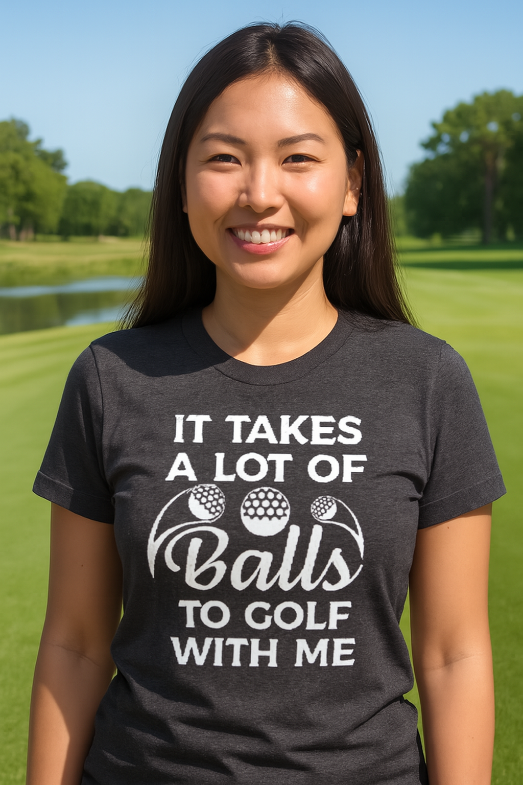It Takes a Lot of Balls to Golf With Me – Women’s Bella Canvas T-Shirt (Price Includes Shipping & VAT)