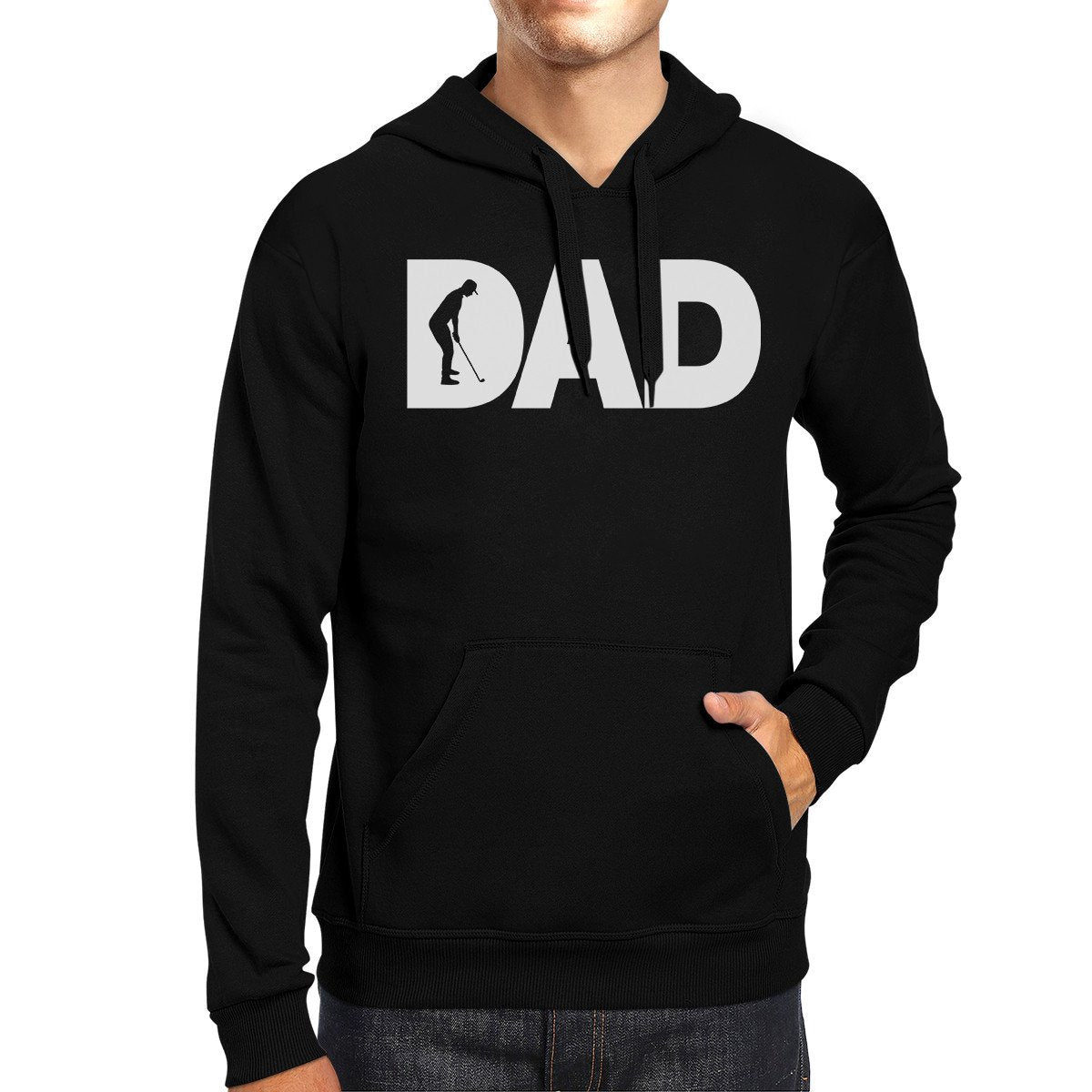 Dad Golf Unisex Black Hoodie – Funny Graphic | “Par-fectly Comfy, Dad-Approved